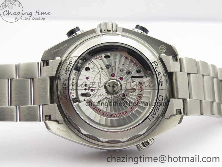 0424 FastDry Planet Ocean Master Chrono SS OM 1:1 Best Edition Black Dial On SS Bracelet A9900 V 8112